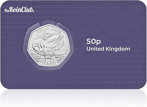 The Koin Club Royal Mint Iconic Specimens Diplodocus 50p Brilliant Uncirculated UK Coin 2024