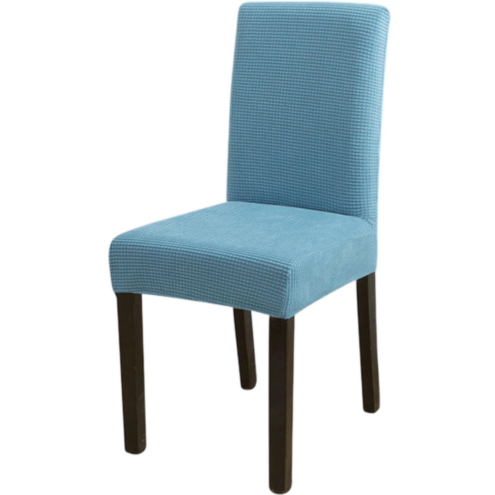 Treer Dining Chair Covers Set of 2 4 6 8, Stretch Chair Covers for Dining Room Washable Removable Soft Elastic Slipcovers Seat Protector for Kitchen Dining Room (Corn Velvet - Blue,2)