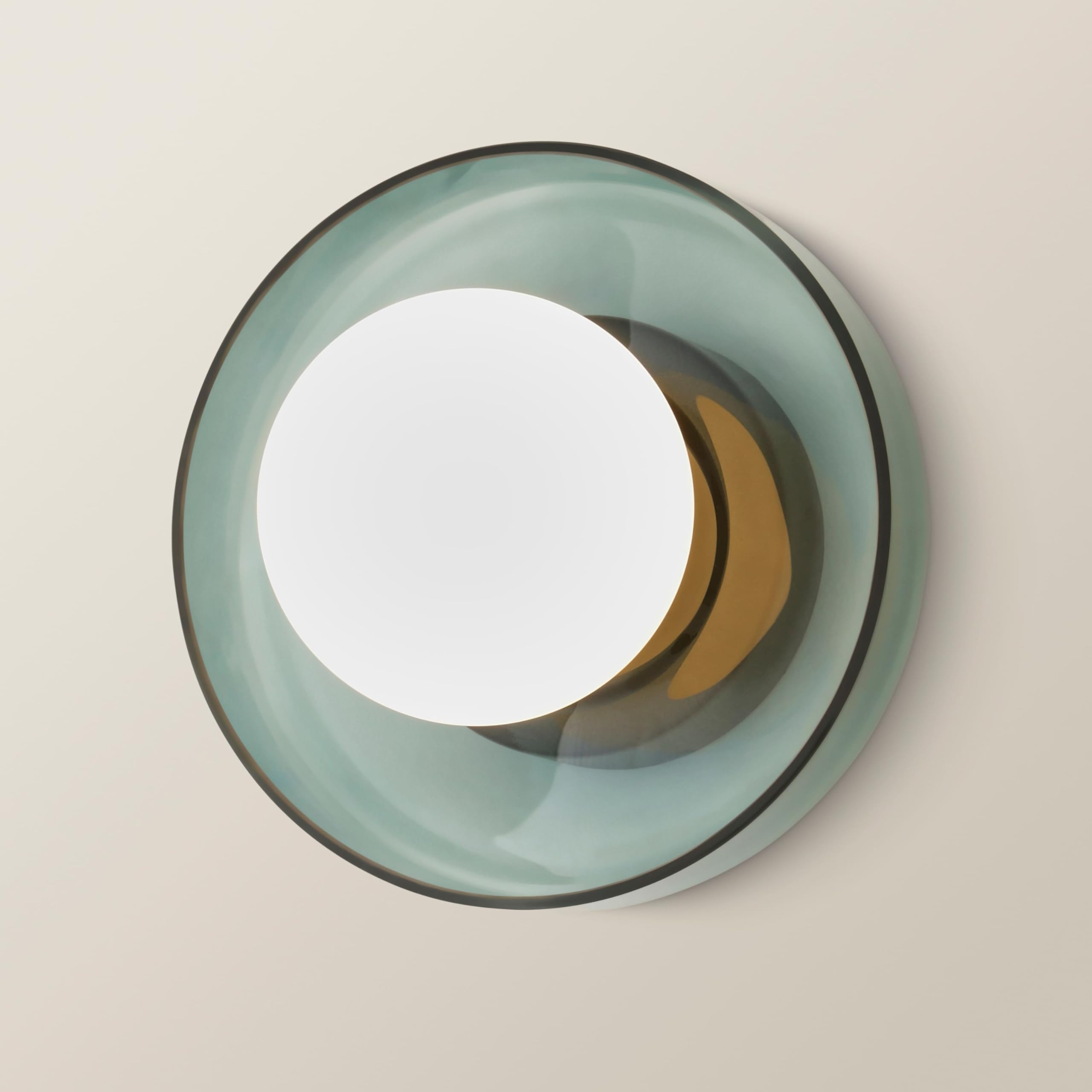 ValueLights - Newbury Bathroom Wall Light - Glass Plate with Globe Shade - Jade