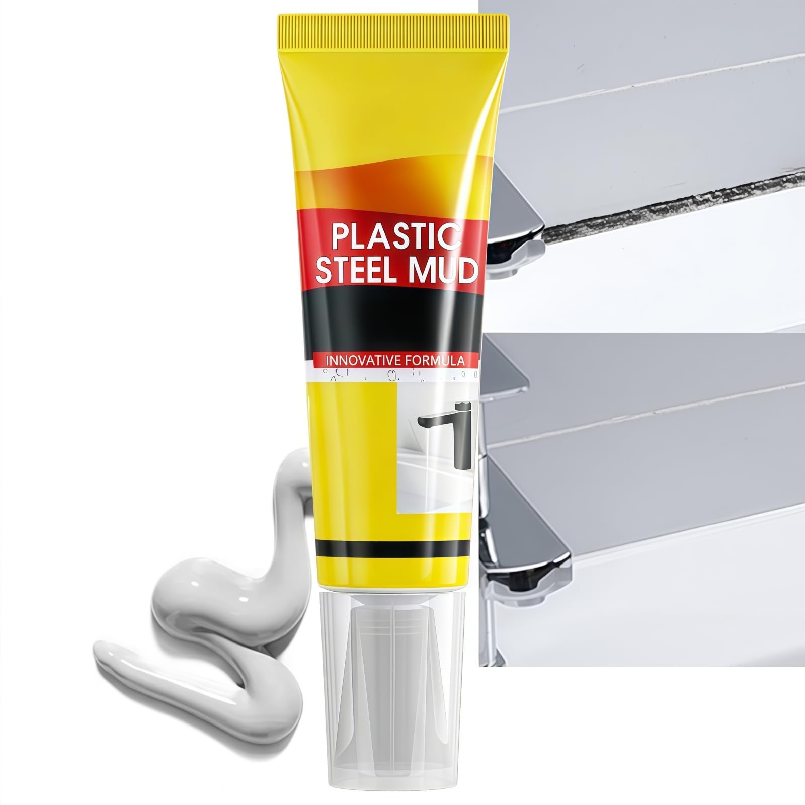 120ML Waterproof White Caulk,Professional White Silicone Sealant,Gap Filler,Multipurpose Waterproof Caulk,Grout Sealer,Quick-Drying Crack Filler,Suitable for Outdoor Use,with Lid and Pointed Spout