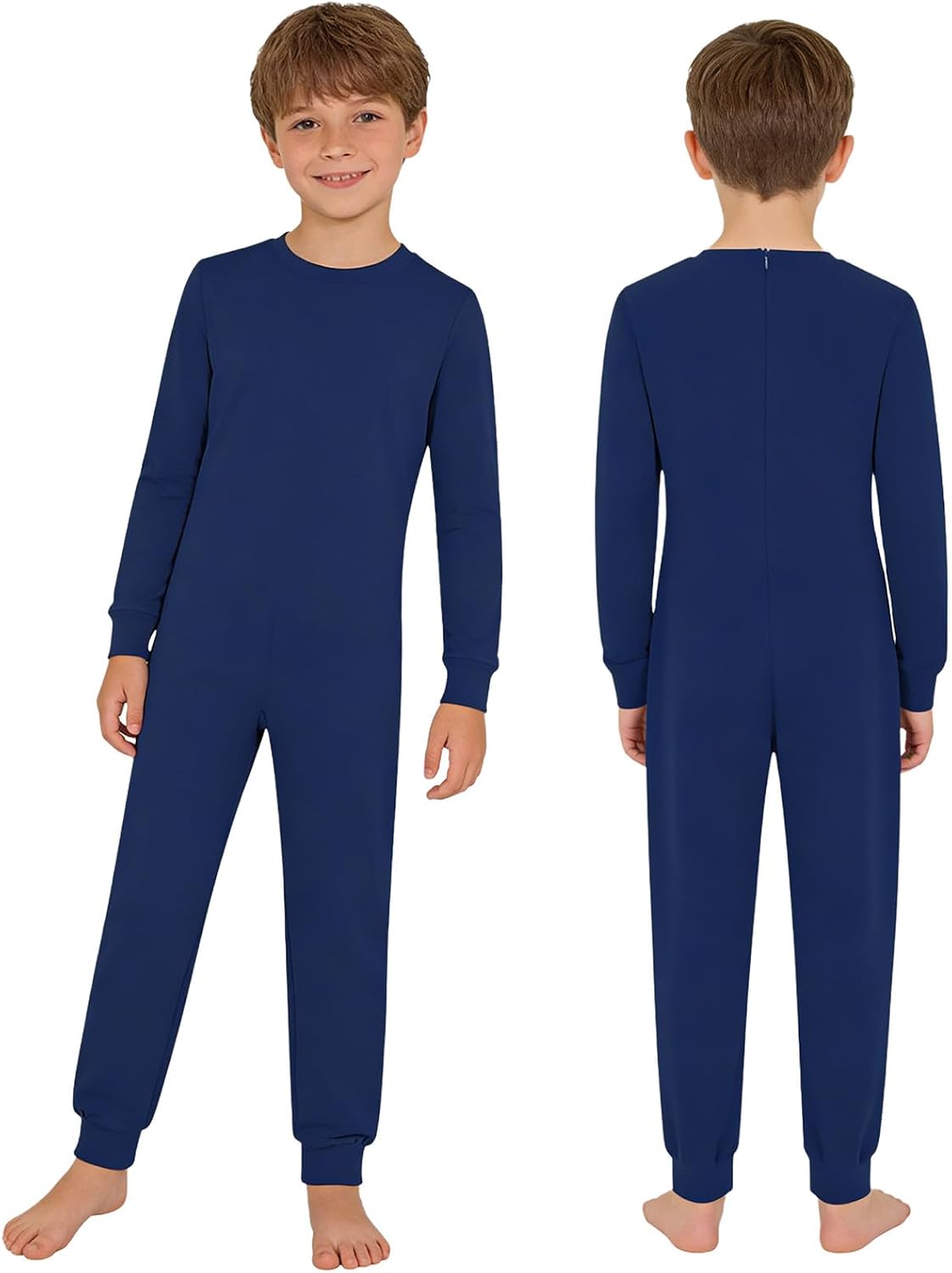 Linjinx Special Needs Adaptive Clothing for Children Long Sleeve Zip Back Jumpsuit Anti-Strip Romper Long Leg Bodysuit