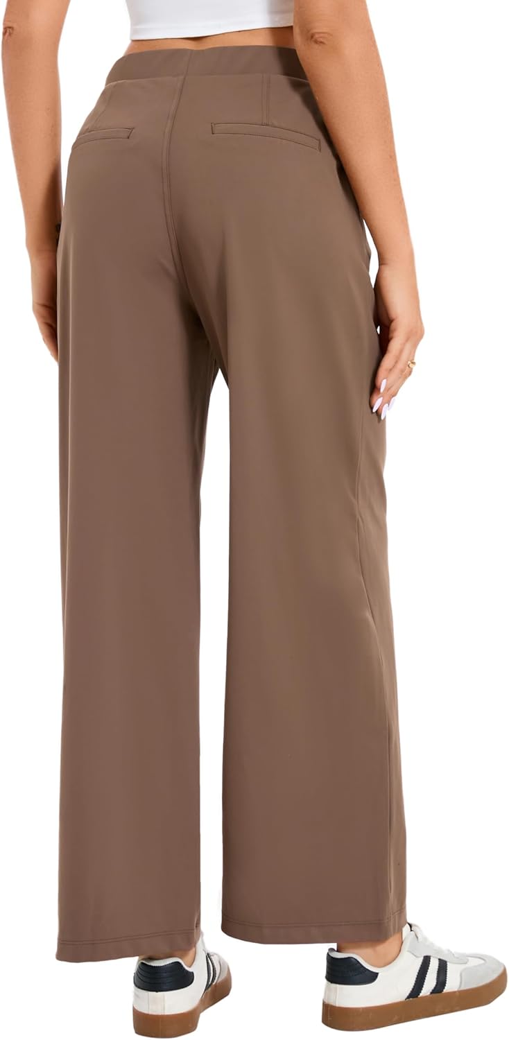 Oyamiki Women's Business Casual High Waisted Dress Pants with Pockets Wide Leg Work Pants Trousers Fashion Fall Outfits - Image 4