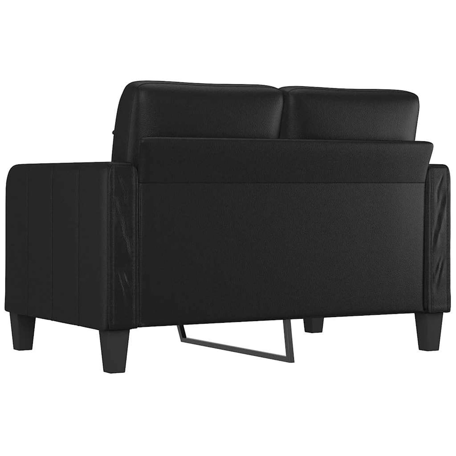 Gecheer Canapé, pour salon, avec 2 places, en simili cuir, noir, 138 x 77 x 80 cm, canapé moderne, canapé en cuir artificiel, canapé 2 places moderne
