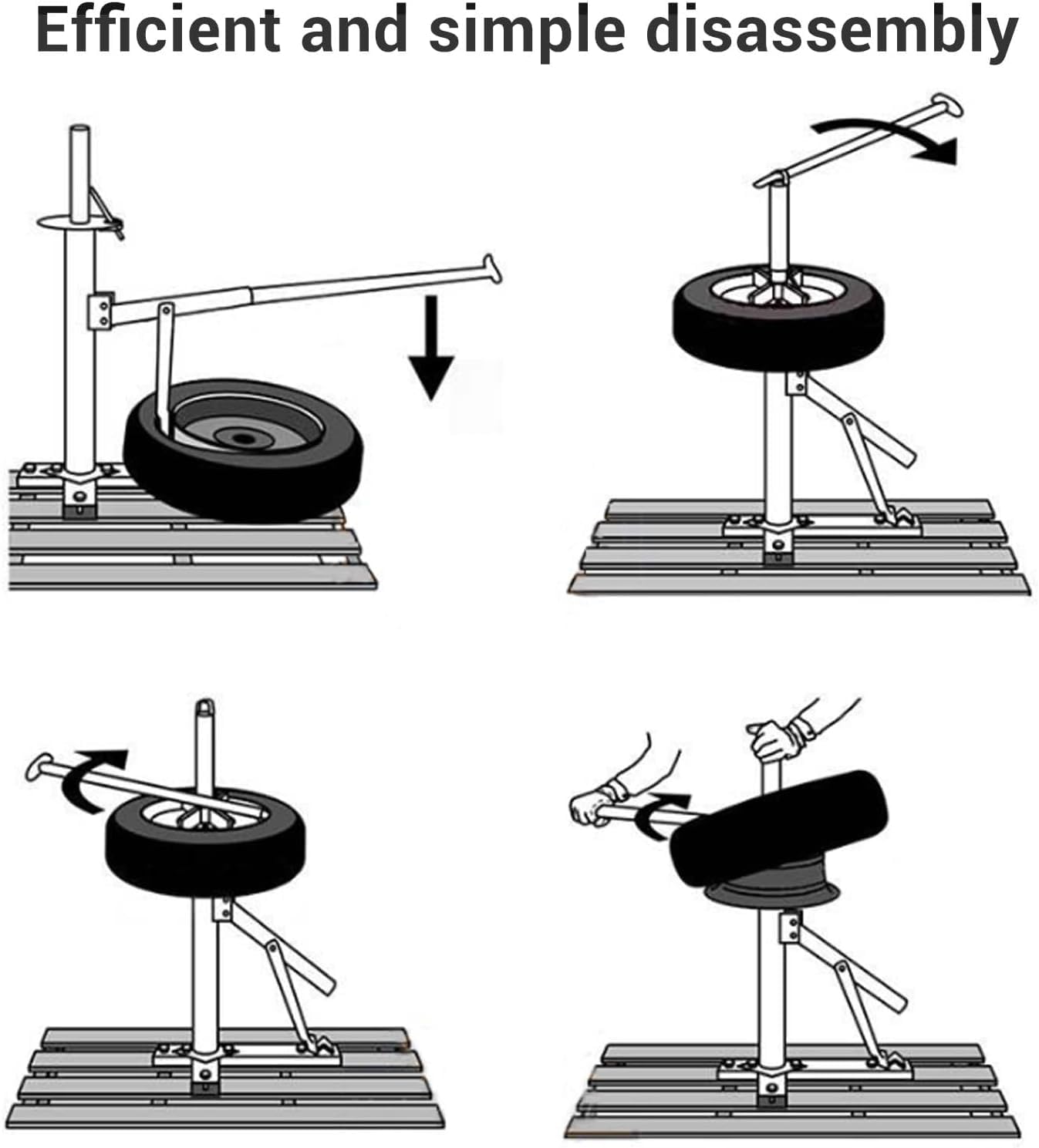 Desmontadora de neumáticos Manual con destalonador portátil para Coches, Camiones y Motocicletas (8-16 Pulgadas)