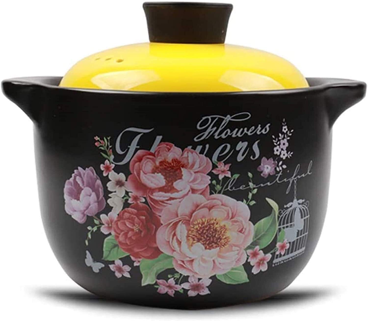 Casseruola Universale con Coperchio, casseruola in Ceramica con Coperchio, pentola in Terracotta Resistente al Calore, pentola in Argilla, pentola per zuppa bibimbap Core