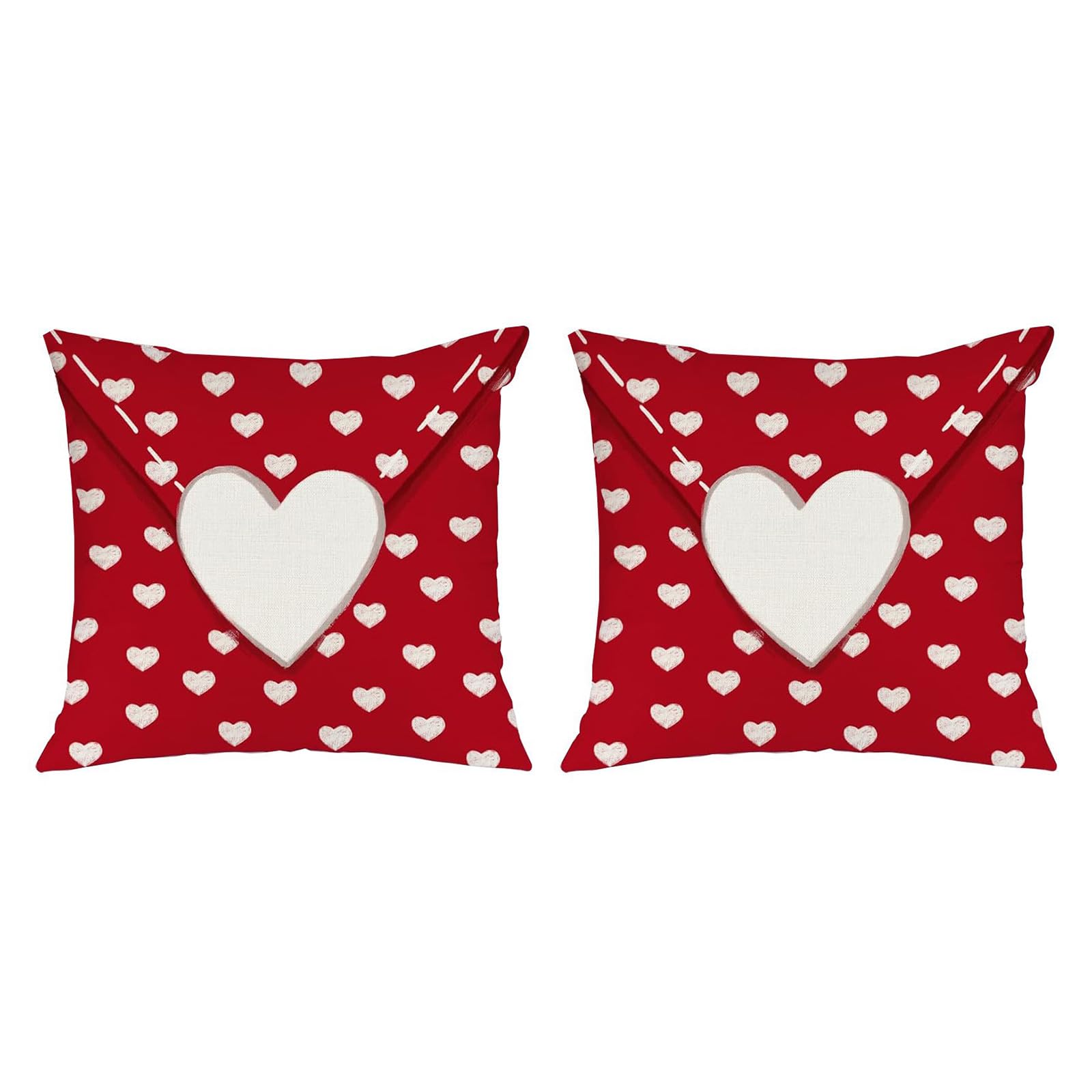 Msioytog Romance Throw Pillow Cover for Valentines ' s Day with Heart Design Soft Fabric Machine Washable and Easy to Clean Washable Cover
