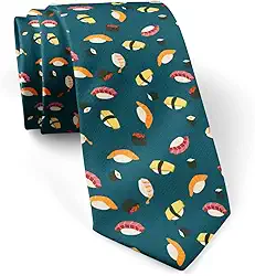 Gravata skinny slim fashion para homens, gravatas inovadoras para conversação (padrão de rolos de sushi), Conforme mostrado., G