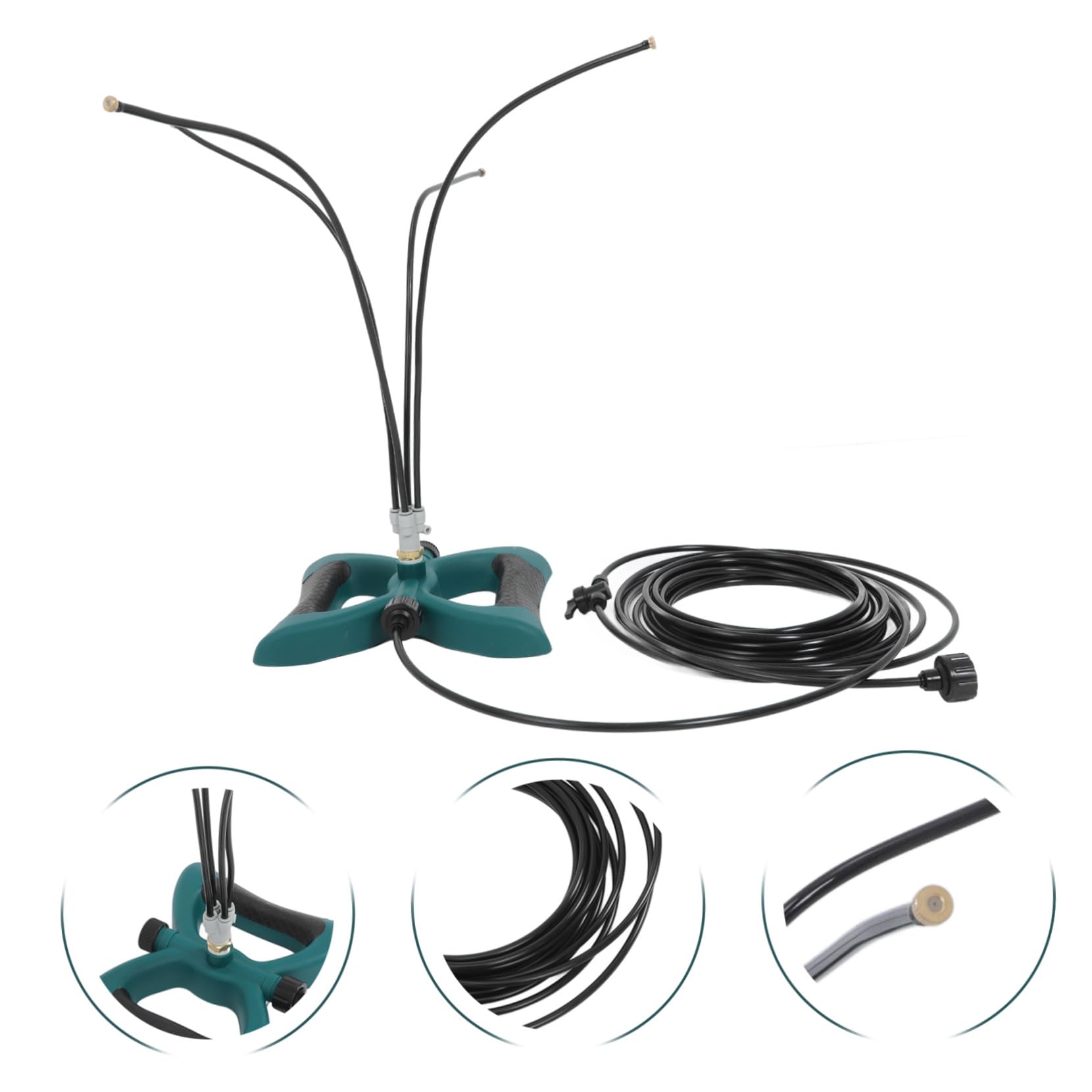 ibasenice Système de Brumisation Extérieur en Abs et PP Refroidissement Haute Efficacité sur Pied Compatible Tuyau Jardin 3/4 Pouces pour Activités de Plein Air