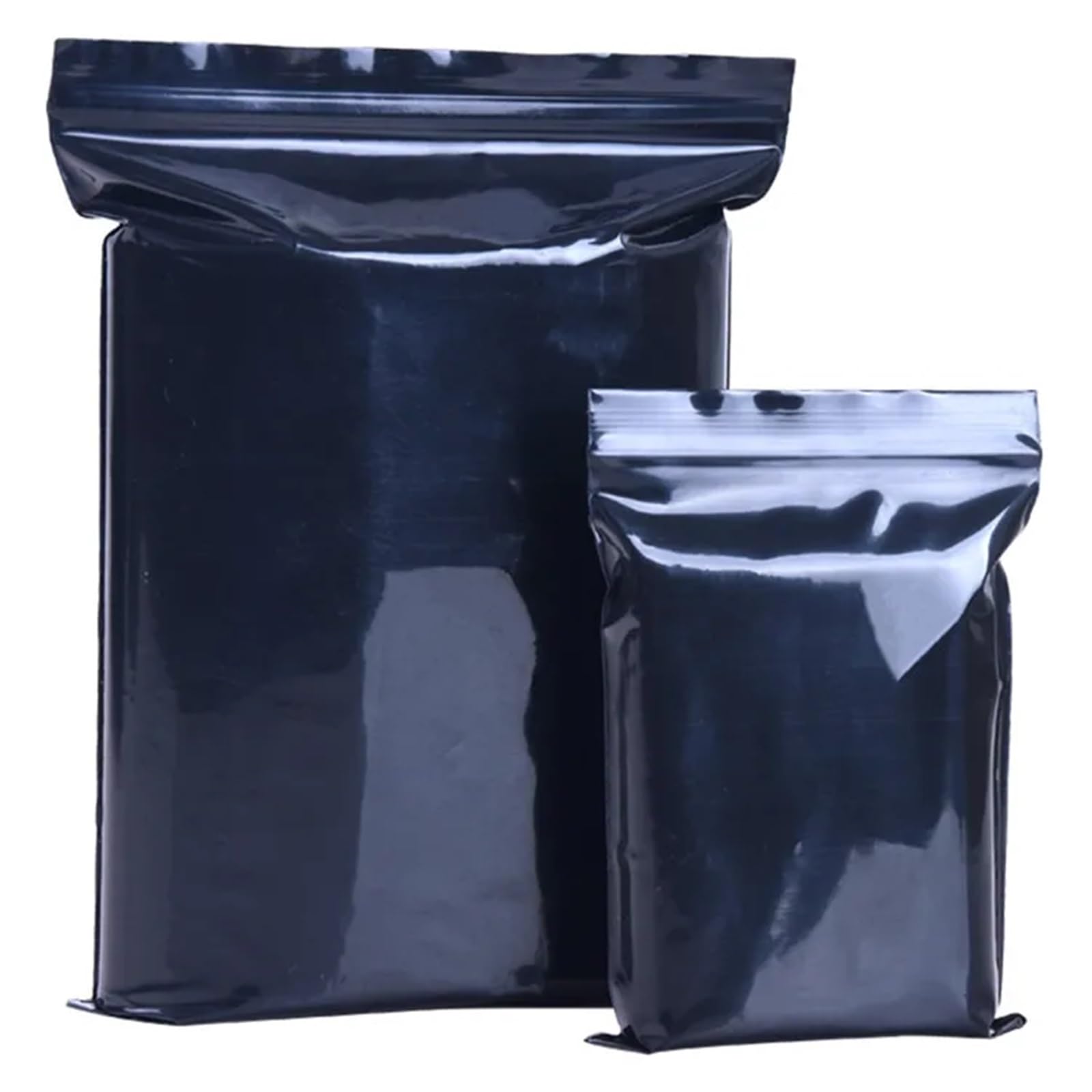Bolsa Zip Bolsas de almacenamiento portátiles for dispositivos electrónicos, plástico PE negro oscuro, resellables y opacas para la Cocina(14x20cm 100pcs)