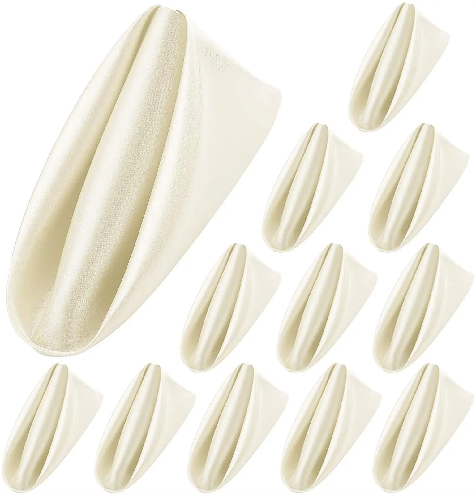 serviettes napkins 12pcs 30x30cm Hemstitched Square Napkins Satin Cocktail Napkin for Party Wedding Table Cloth Soft Kitchen Dinner for dining wedding party everyday home(12pcs white)