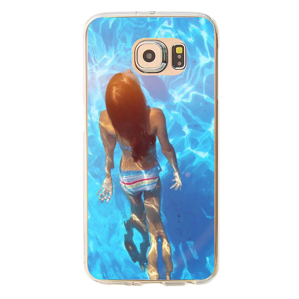Custodia per Samsung Galaxy S6 Edge con ragazza con piscina e bikini e custodia S6 Edge, custodia sottile – massima protezione per Samsung Galaxy S6 Edge