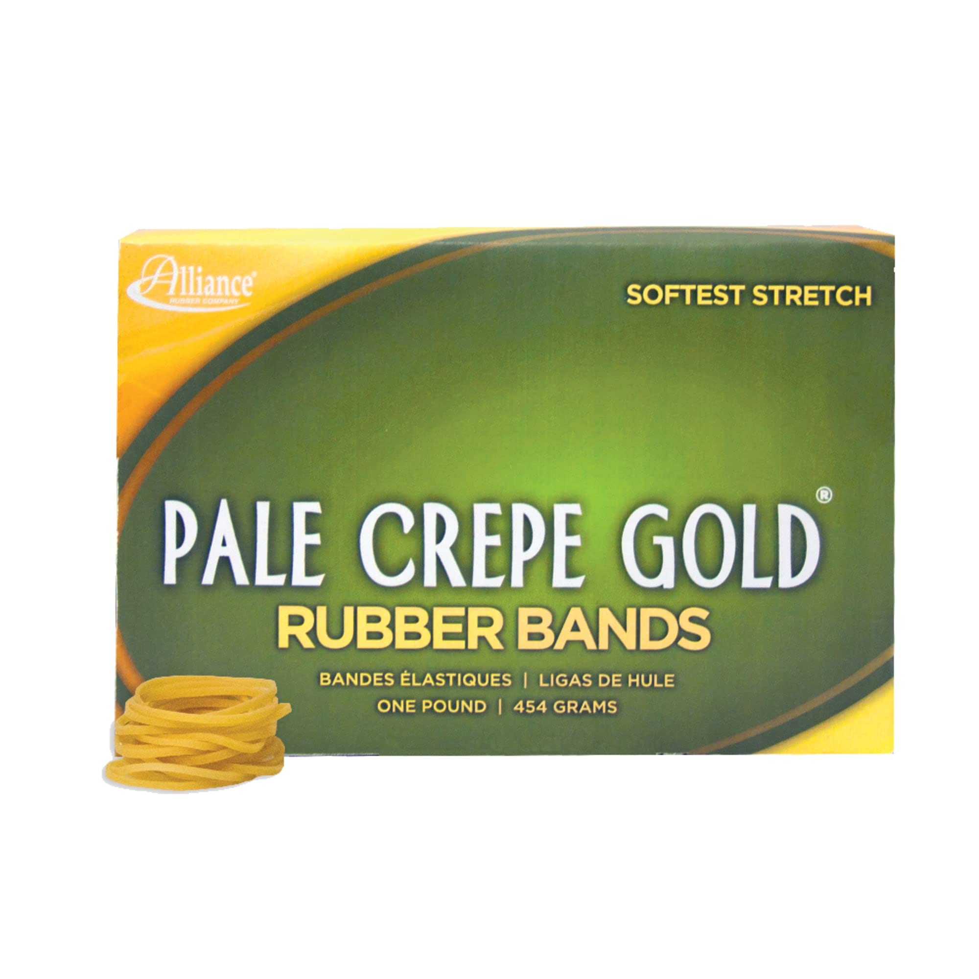 Alliance Rubber 20125 Pale Crepe Gold Rubber Bands Size #12, 1 lb Box Contains Approx. 3850 Bands (1 3/4" x 1/16", Golden Crepe) - Image 3