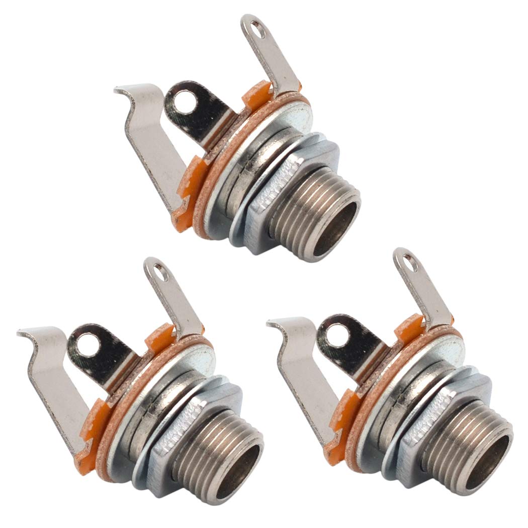 Fansport 3PCS Electric Guitar Output Jack Metal Jack Plate Socket for