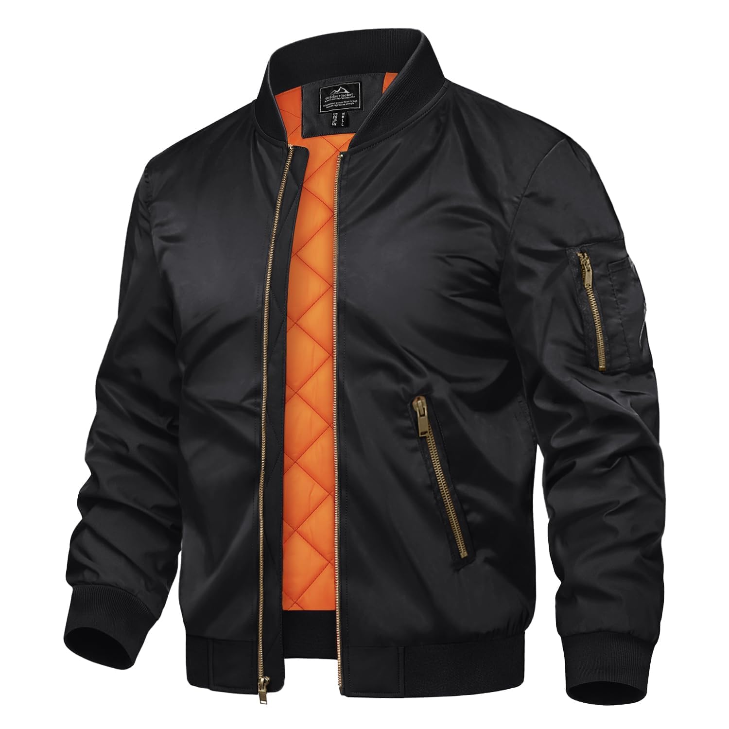 TACVASEN Uomo Giubbotto bomber Jacket Autunnale Calda Sportiva Tempo Libero Casual
