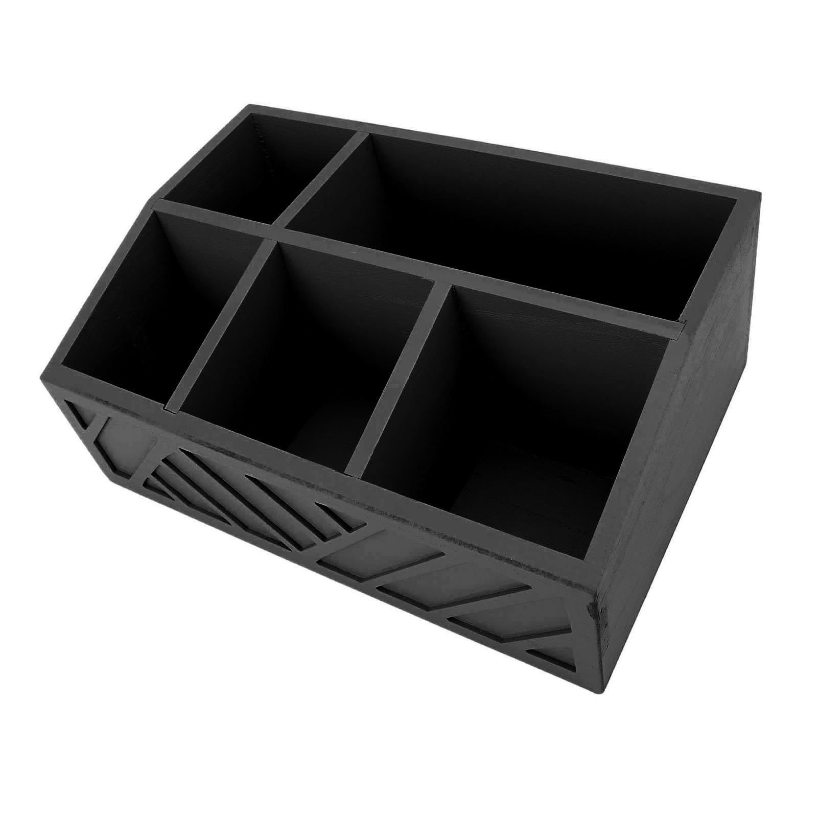 Cocoarm Teebeutel-Organizer aus Holz, Teebeutelhalter mit Geteilter Aufbewahrungsbox für Teebeutel, Kaffeekapseln und Pappbecher, Glatte Oberfläche für die Theke Im Heimbüro (BLACK)