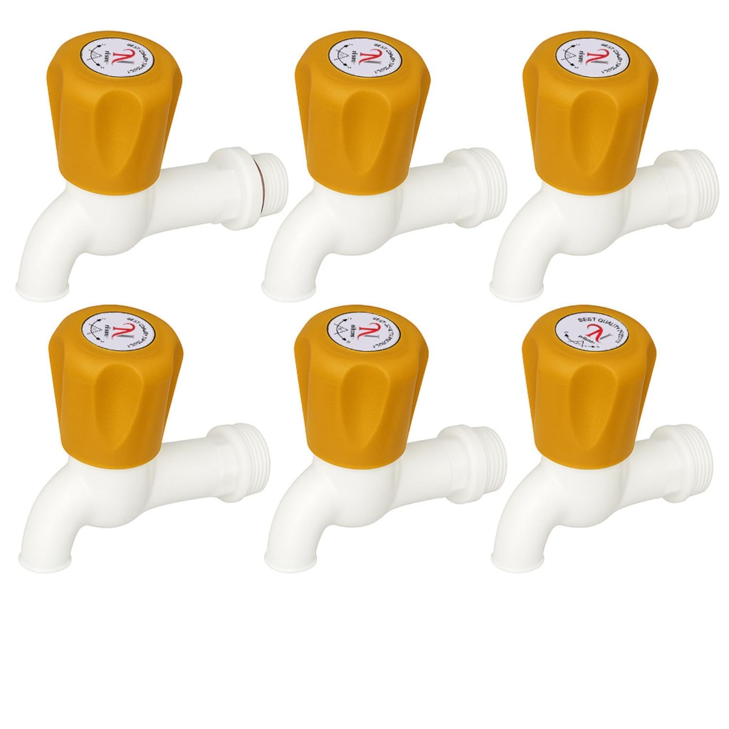PVC Yellow Classic Bib Cock Tap | Heavy Duty Plastic Water Tap for Bathroom & Utility Use | Durable Bib Cock (6)-picture-11
