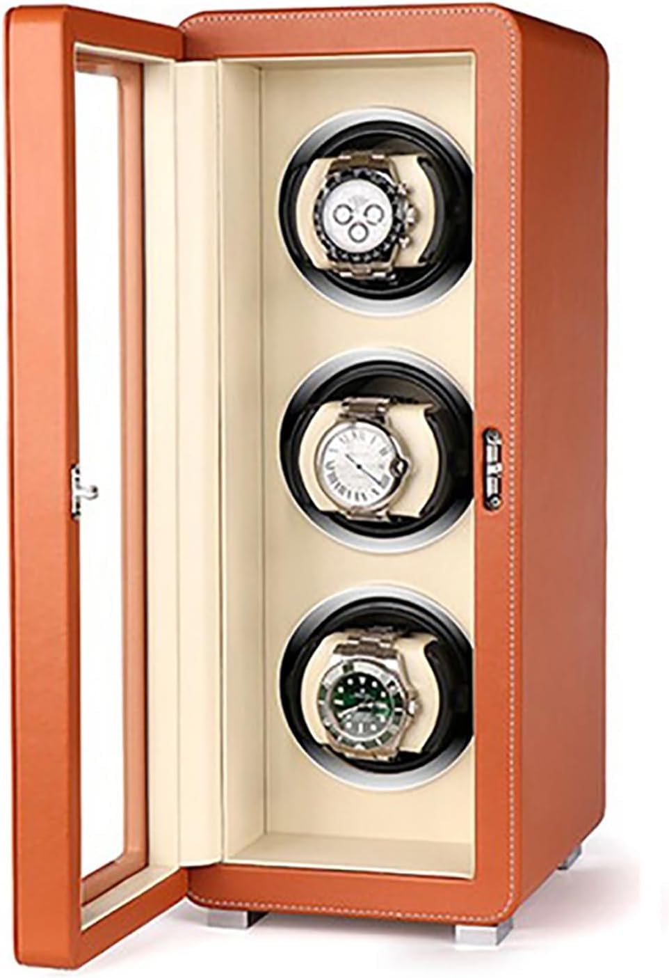 CGCSYZ Automatic Watch Winder Box, Self-Winding Mechanical Dustproof Case with Quiet Motor, Dual Power Supply, Compatible and Spacious