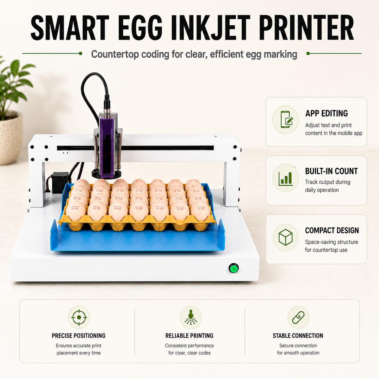 Drukarka Inkjet do Jaj z Edycją Treści przez Aplikację Mobilną