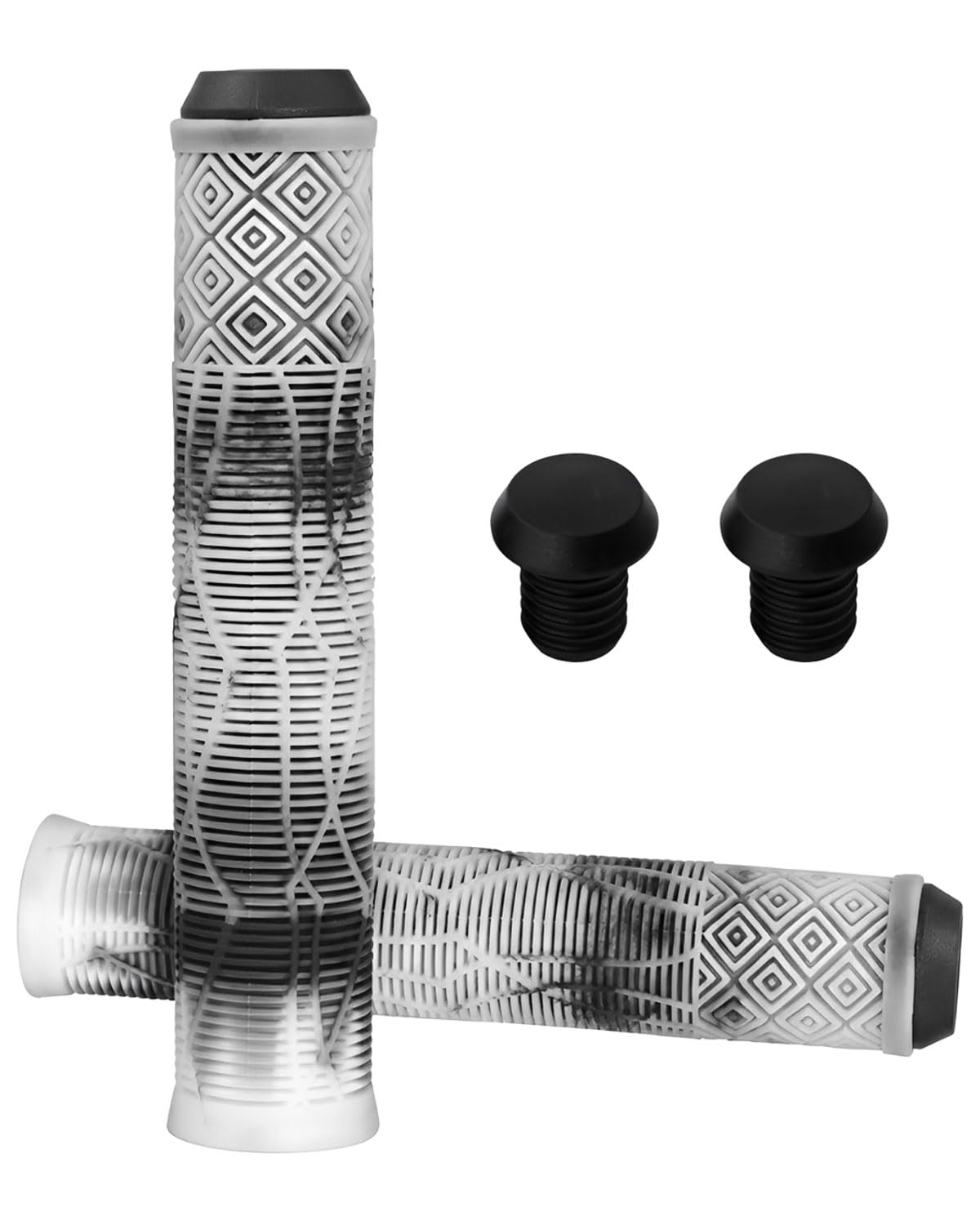 Manguitos para Bicicleta y Patinete Goma Antideslizantes,Par Puños para Manillar con Diseño,para MTB BMX Scooter Freestyle,Manguitos Bicicleta MTB Espuma Manguitos Patinete Freestyle(Blanco)