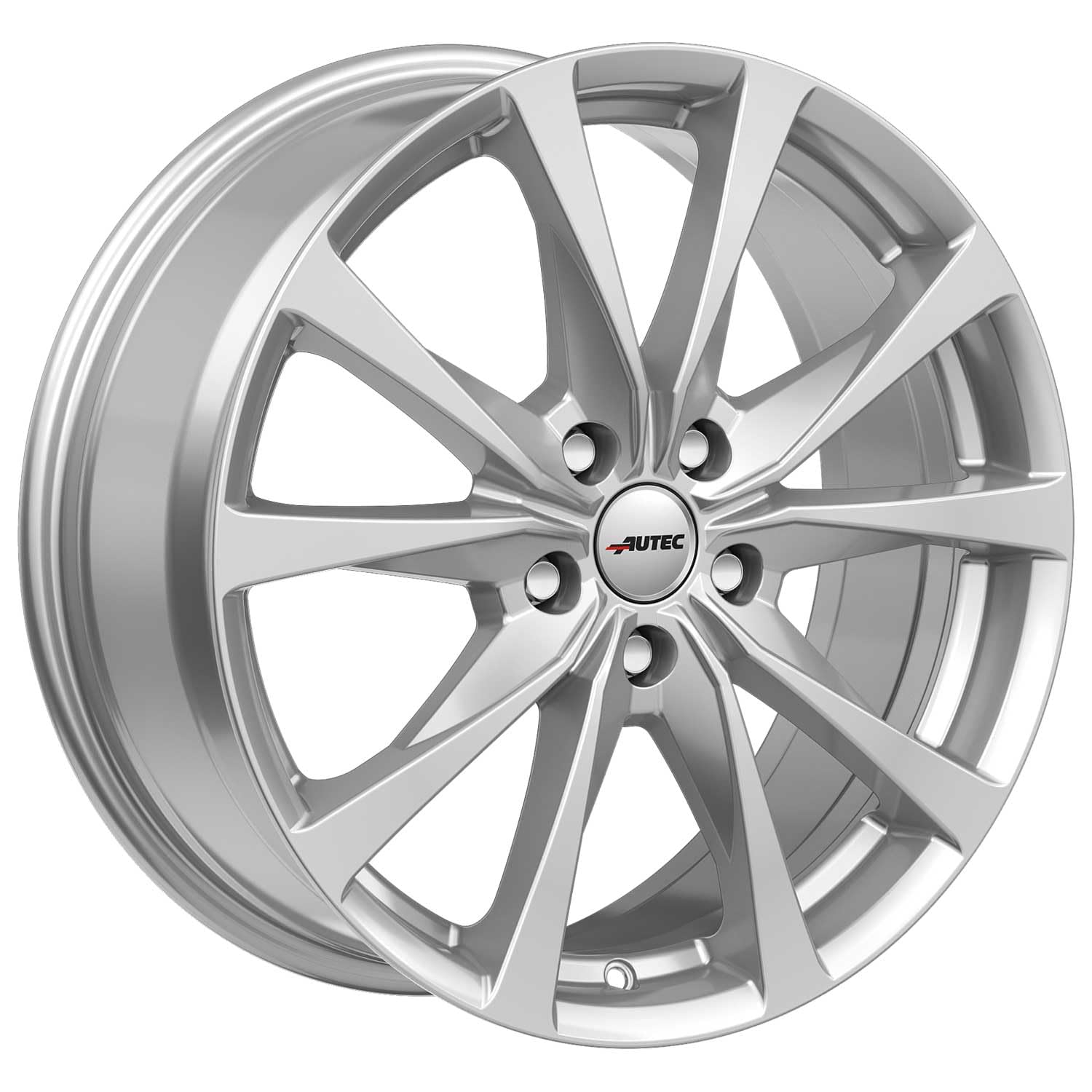 Lot de 4 jantes Autec 8,0 x 19 ET39 5 x 112 - Argent brillant - Compatible avec Audi S6 S4 A6 Q5 SQ5 S8 A8 A4
