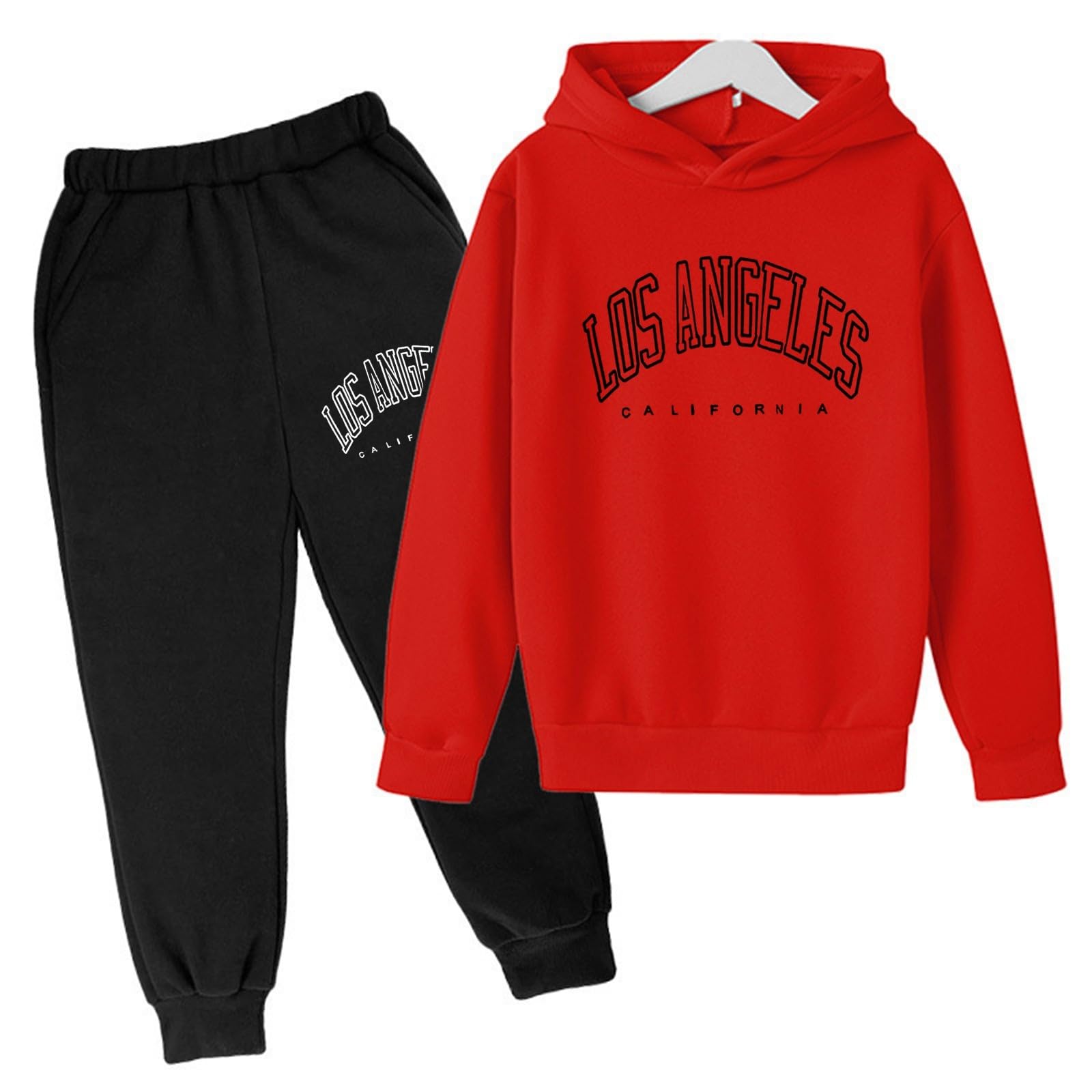Genérico Chándal Niños 2 Piezas Set Sudadera con Capucha y Pantalones Deportivo Jogging Conjunto Ropa 3-14 años