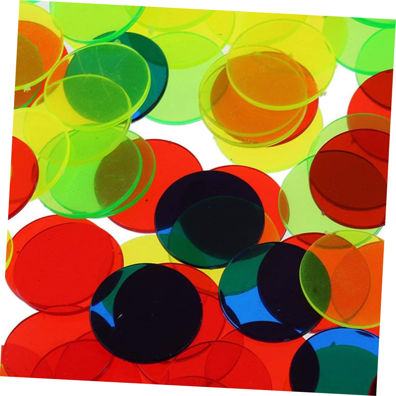 Toyvian 1000 Stk spielzeug zählchips aus kunststoff klare Zähler Bingochips 500 Bingomarker aus Kunststoff Bingo-Chips 15 mm Token Bingo-Chips zählen Poker Zeichen CD Rabatt Kind runden