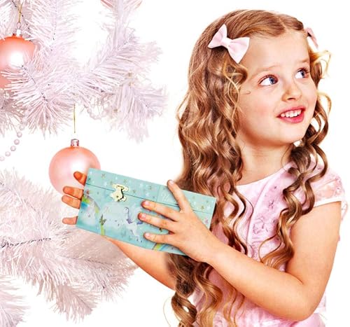 Miniatura 7 de RR ROUND RICH DESIGN Joyero musical con purpurina y juego de joyas para niñas pequeñas con unicornio giratorio y arco iris, azul Danubio Tune azul