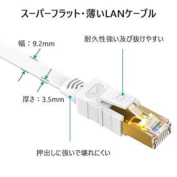 CAT8 LANケーブル 8m FLUKE検証ずみ フラット 超高速カテゴリー CAT8 LANケーブル 8m FLUKE検証ずみ フラット 超高速カテゴリー