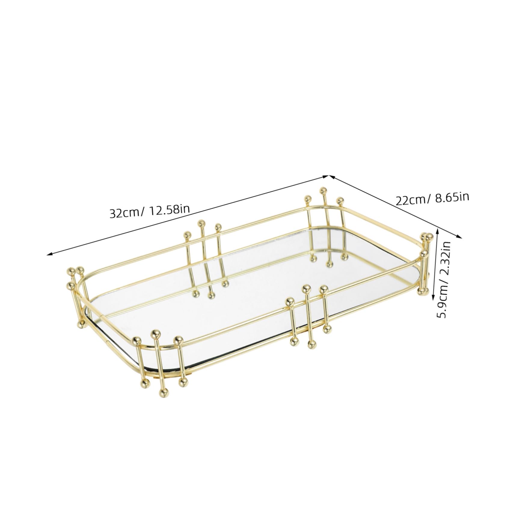 Vassoio Portaprofumi da Vanità in Ferro Oro, Grande Capacità | Skincare e Profumi, Uso Casa o Campeggio, Struttura Robusta, Stile Semplice e Raffinato