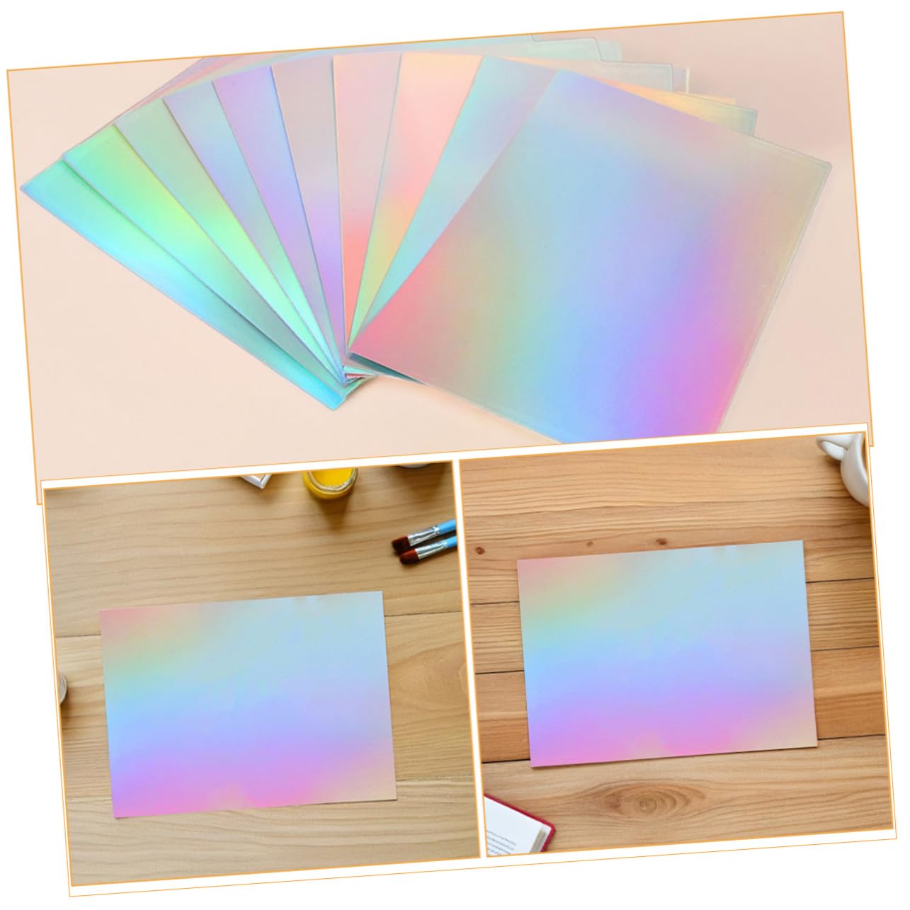 SHINEOFI 60 Piezas Papel Metálico Holográfico Cartulina Espejo Resistente para Manualidades DIY Colores Brillantes para Invitaciones Boda Fiesta Navidad