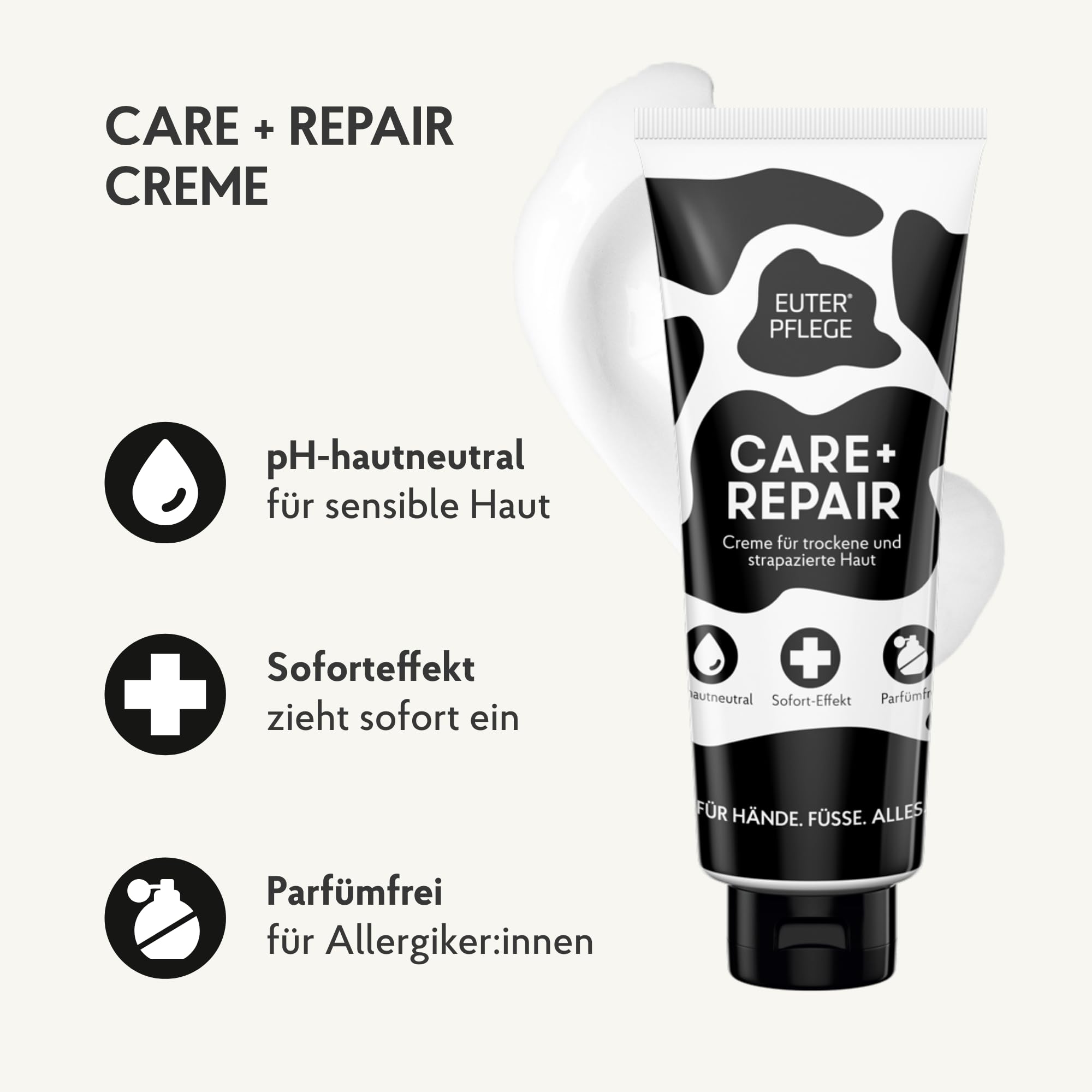 EUTERPFLEGE Care + Repair Pflegecreme, trockene Haut, 3x 400 ml, parfümfrei