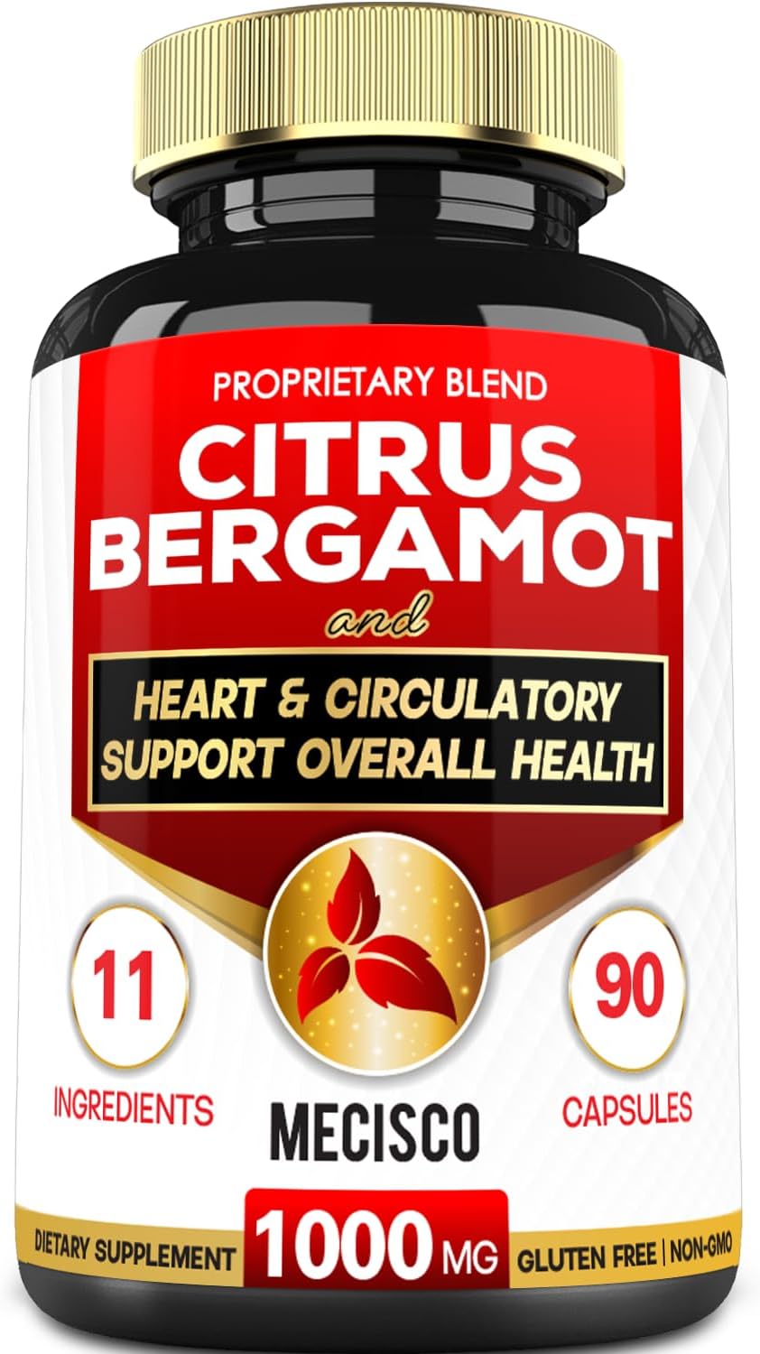 11 in 1 Citrus Bergamot Supplement 1000mg with Black Chokeberry, Berberine HCl & More - 90 Capsules - Supports Heart Health, Immune System, Energy Production