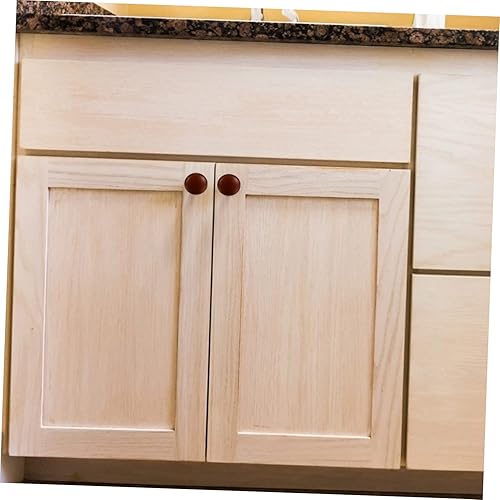 Miniatura 6 de DOITOOL 8 piezas de mango de madera maciza autorroscante, mini tocador de cocina, perillas de puerta de armario de cocina, pomos de cajón de