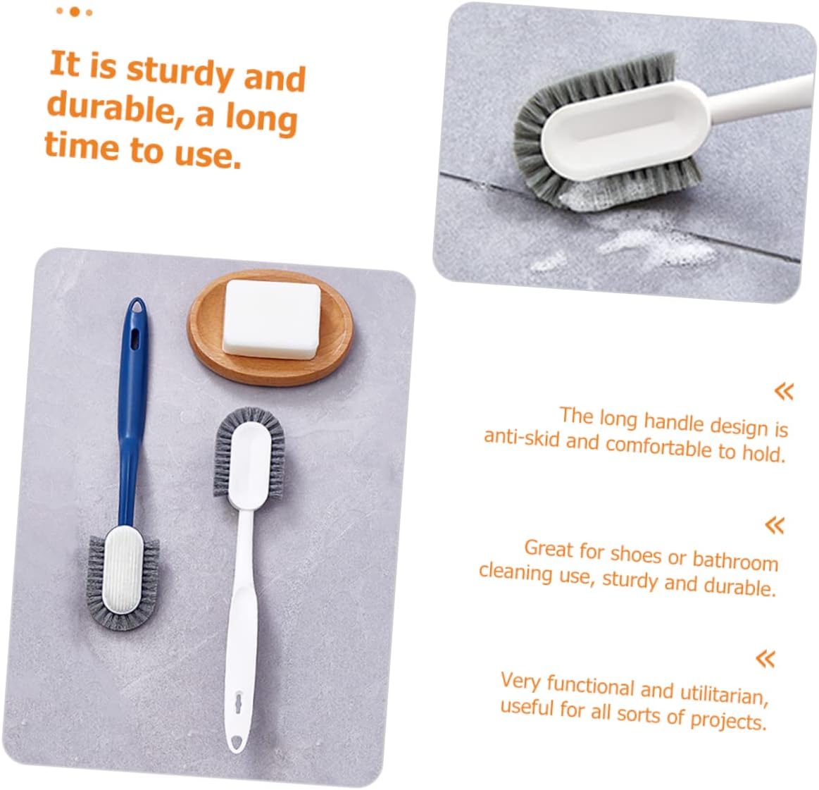 BESTYASH Long Handle Cleaning Brush Set Soft Bristle Shoe Cleaning Brush for Laundry and Household Use Portable Washing Tool for Shoes Boots