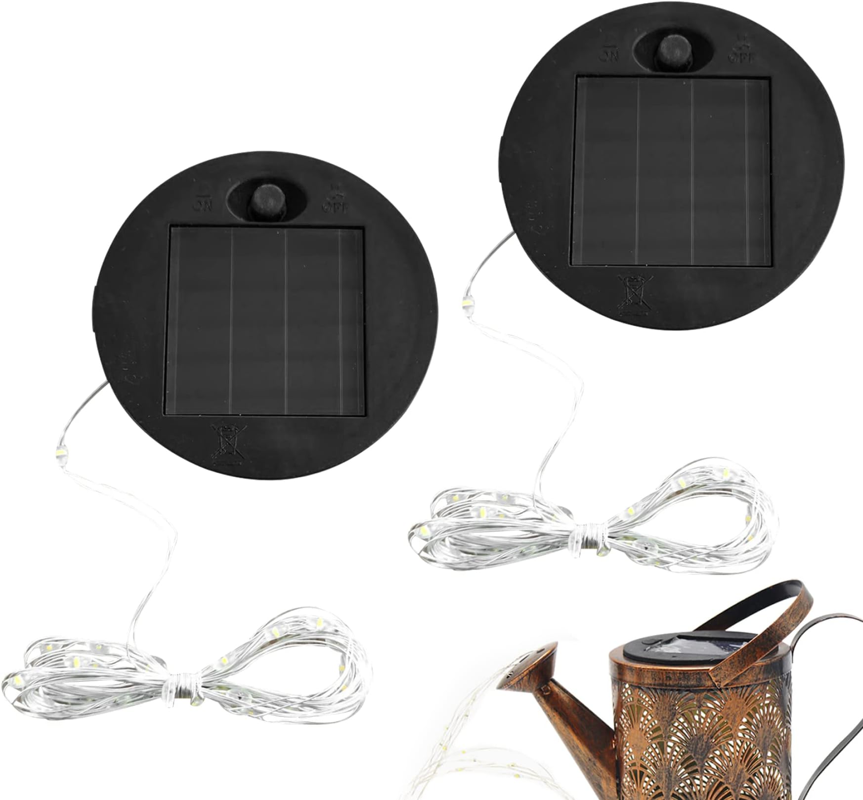 Replacement Solar Panels for Garden Lights, 2PCS 7cm Round Solar for Outdoor Lighting