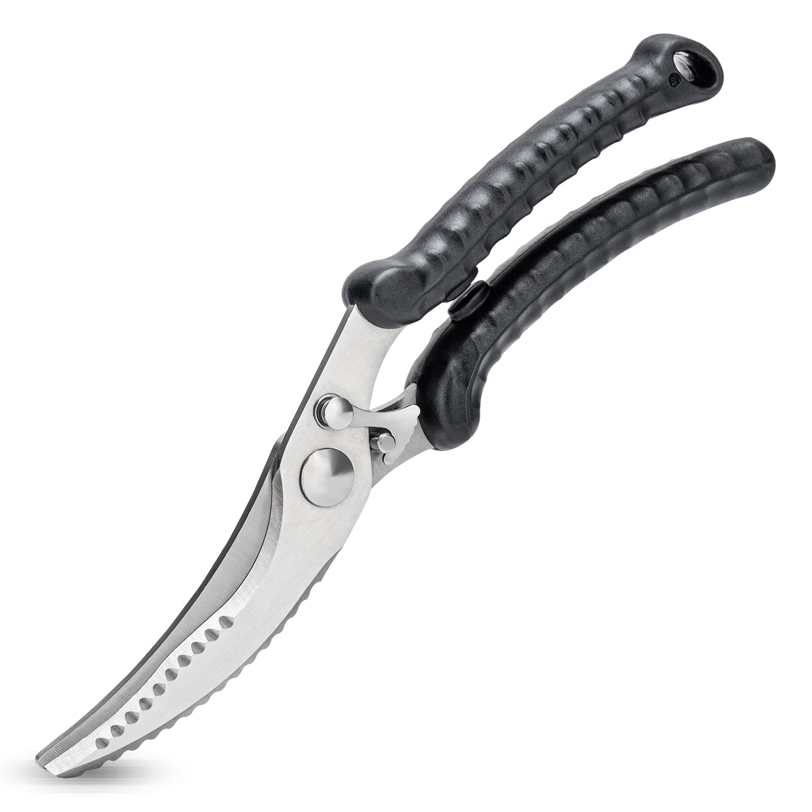 SimCoker Geflügelschere, Küchenschere Edelstahl, Haushaltsschere mit Rutschfestem Griff und Sicherheitsverschluss, Federmechanismus,Geflügelschere für Huhn,Fleisch,Gemüse,Fisch, Spülmaschinenfest