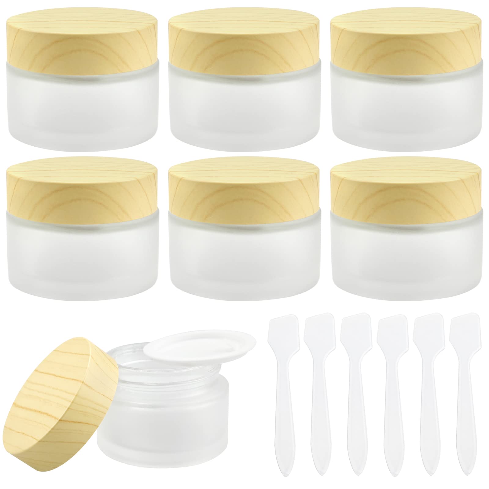 YAXIDAEVER 6Pcs Vasetti Vuoti Per Cree,Vetro Serigliato Riutilizzabile Vuoto Cree Vasetti