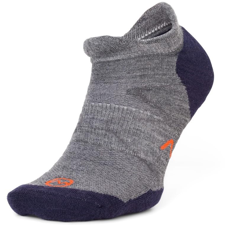 Moggans Merino Wool No Show Socks, Below Ankle, 60% Mulesing-Free Merino Wool (UK, Alpha, XL, Regular, Regular, Grey)