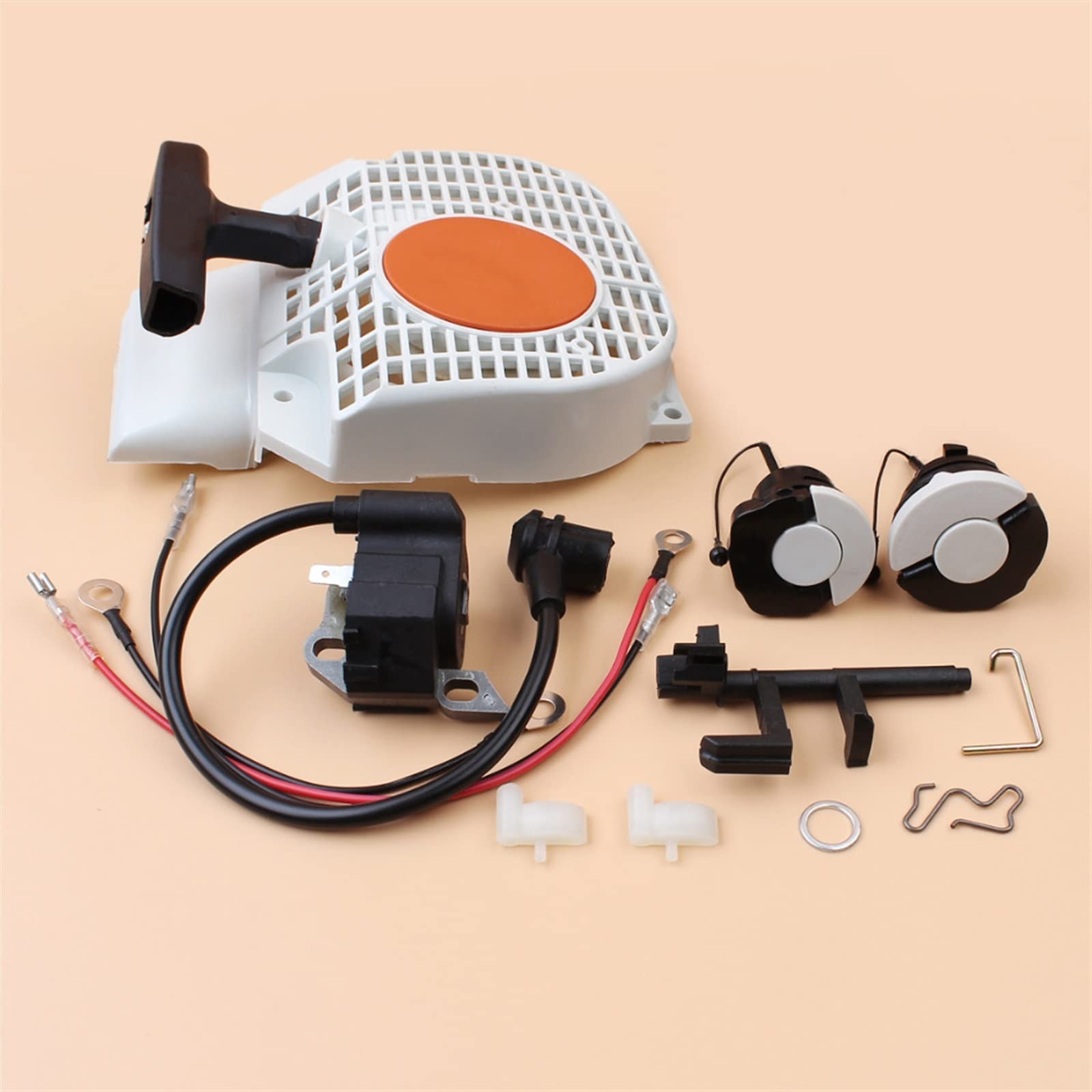 Kit de Tapa de Combustible y Aceite de Bobina de Encendido de Conductor de Aire de Arranque de Retroceso Apto for STIHL MS250 MS230 MS210 MS 250 230 210 Piezas de Motosierra