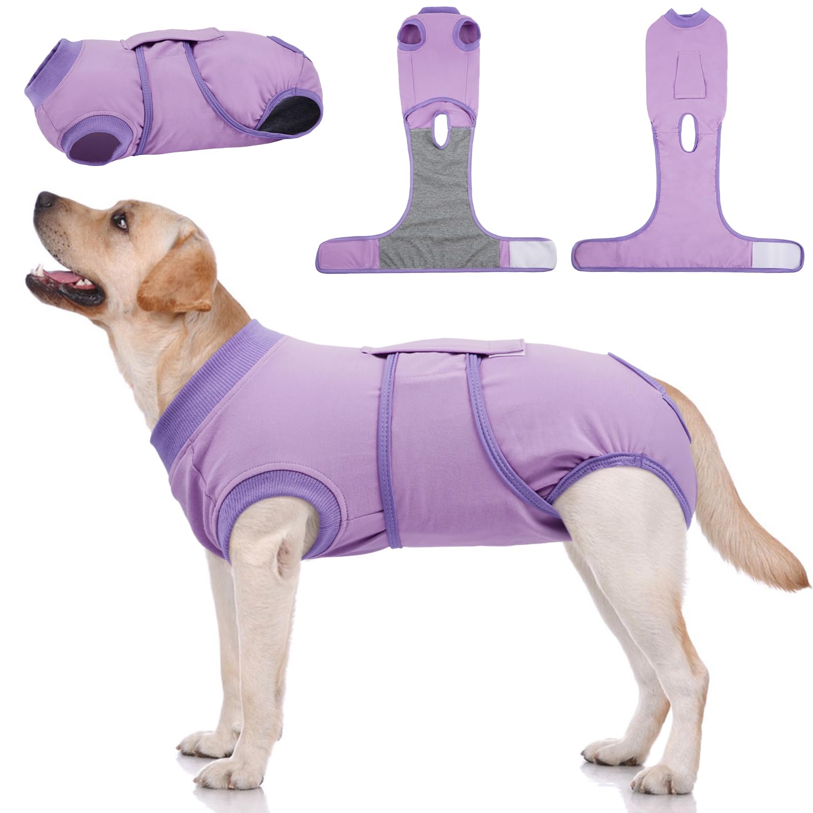 Kuoser Dog Surgery Suit Female Spay, Dog Recovery Suit Male Neuter, Pet Clothes Onesie for Surgery Anti Licking Abdominal Wounds Puppy Surgical