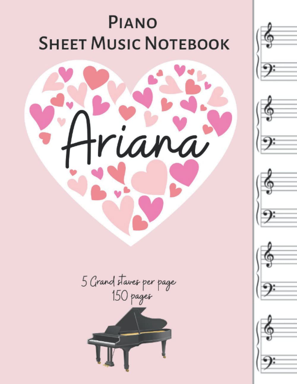 Cahier de musique Ariana : fini les feuilles volantes avec 5 grandes portées