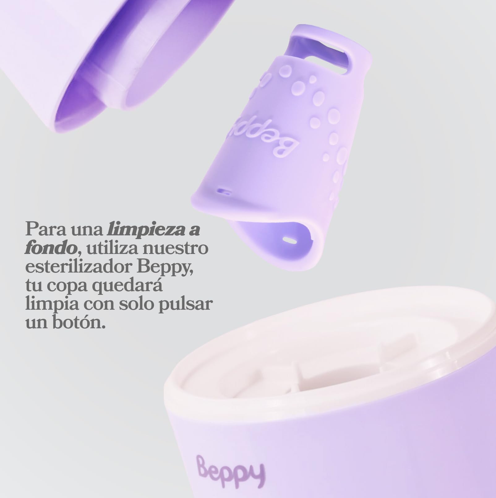 Beppy Hollow Tampon - Tampón de silicona - Tampón reutilizable (Lila)