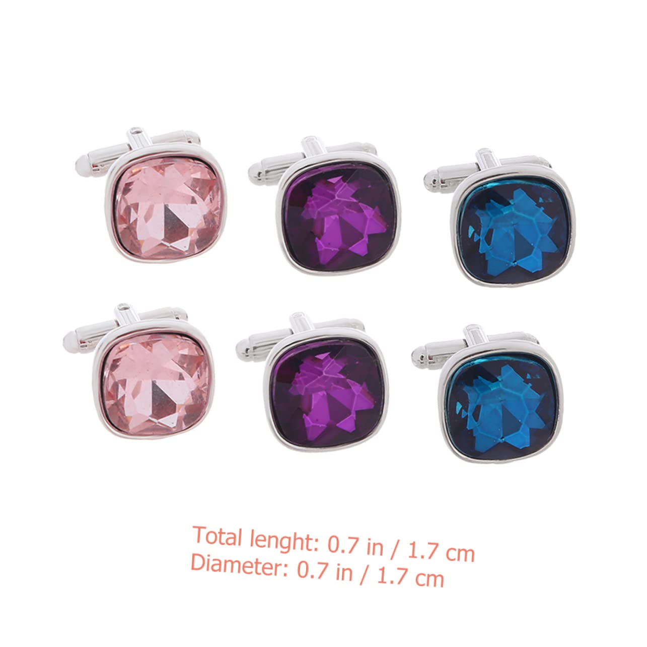 FRCOLOR Gemelos De De Cristal Acicalar A Él Marido De Bodas Negro Padre Botón De De Diario Renovable Camisa De Los Hombres Gemelos Taladro De Vidrio
