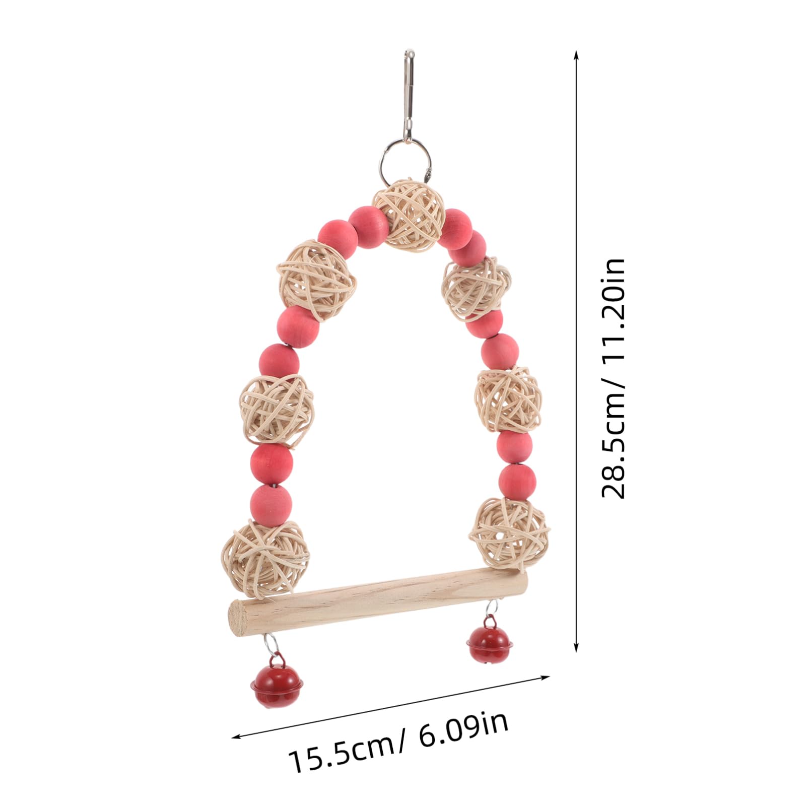 BESPORTBLE Durable Rattan Ball Swing for Cockatiels and Budgies Stylish Bird Cage Decor for Active Play and Exercise Bird Accessories for Parrots