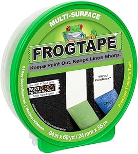 FrogTape 1358463 Multi-Surface Painting Tape, Green, 0.94-Inch x 60-Yard Roll