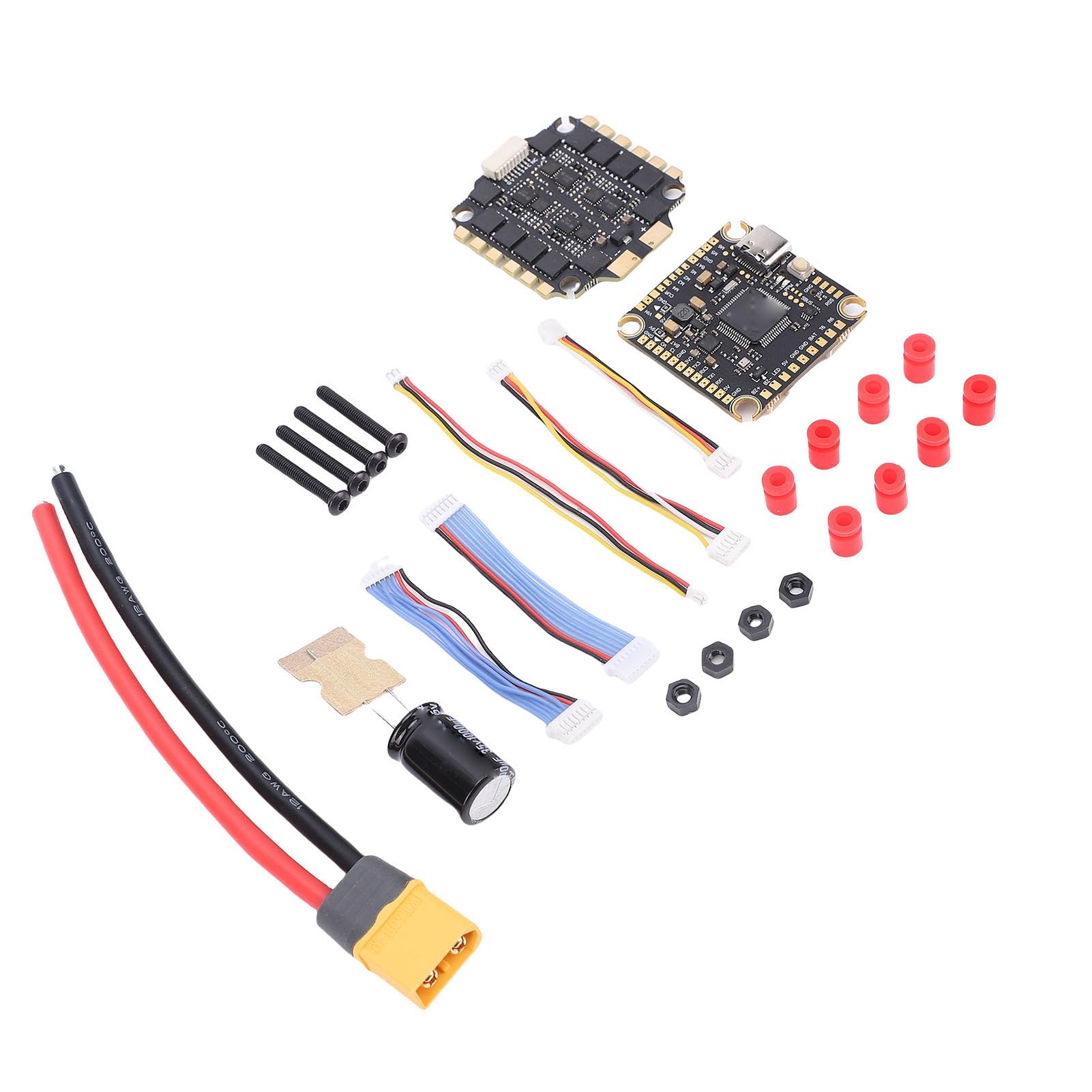 Drfeify Kontroler Lotu F405 F4 V3S PLUS, Plastikowy Kontroler Drona z płytką ESC 55A 65A do Zdalnego Sterowania Dronami RC i Doświadczeniem FPV