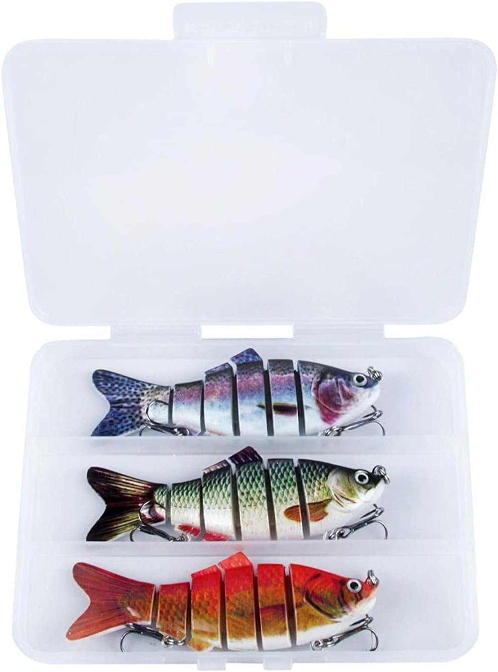 Actume Fishing Lures, Fishing Baits, Multi-Joint Artificial Swimbait 3.9’’/ 10CM 19g/ 0.67oz, Segment Bait with Treble Jig Hooks Suitable for Ocean, River and Lake（3 Pack, 6 Segments） : Sports & Outdoors