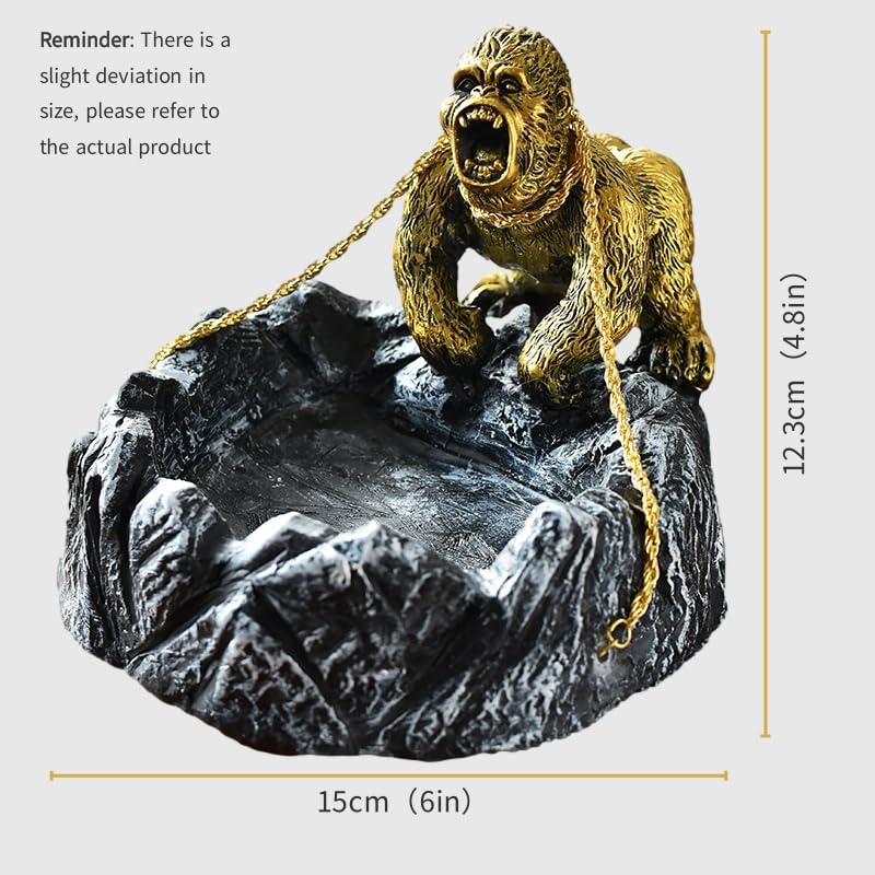 Modern Decor Gorilla Figurines,Gorilla-Shaped Key Dish,Modern Table Decor Sculpture,Quirky Room Decor Gift and Living Room Decor