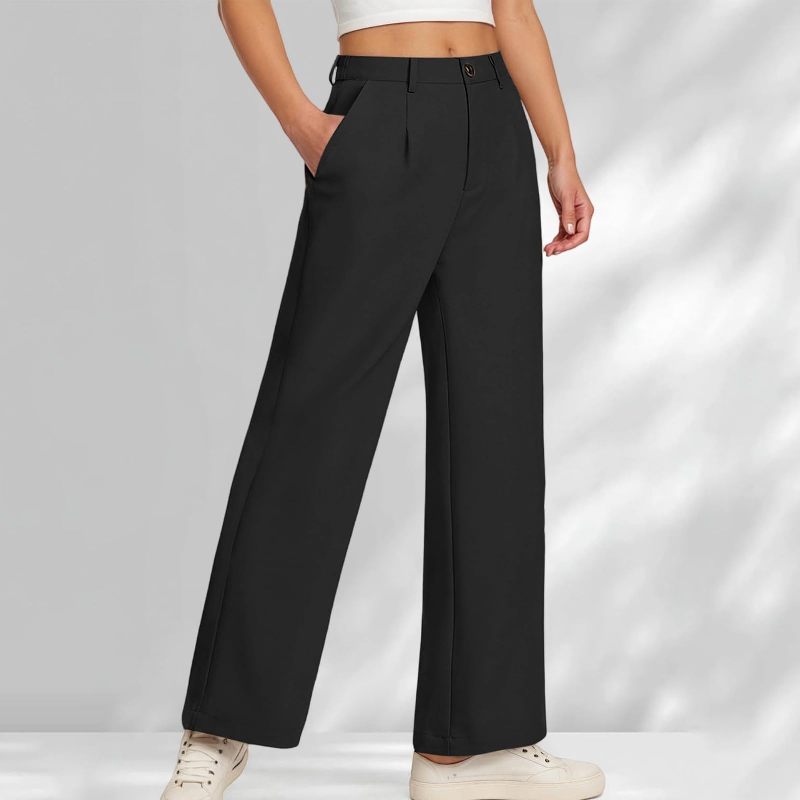 Generisch Pantalones de traje de niña Pantalones anchos para niñas Ropa Preppy Talla 5 14 años Ropa para niños