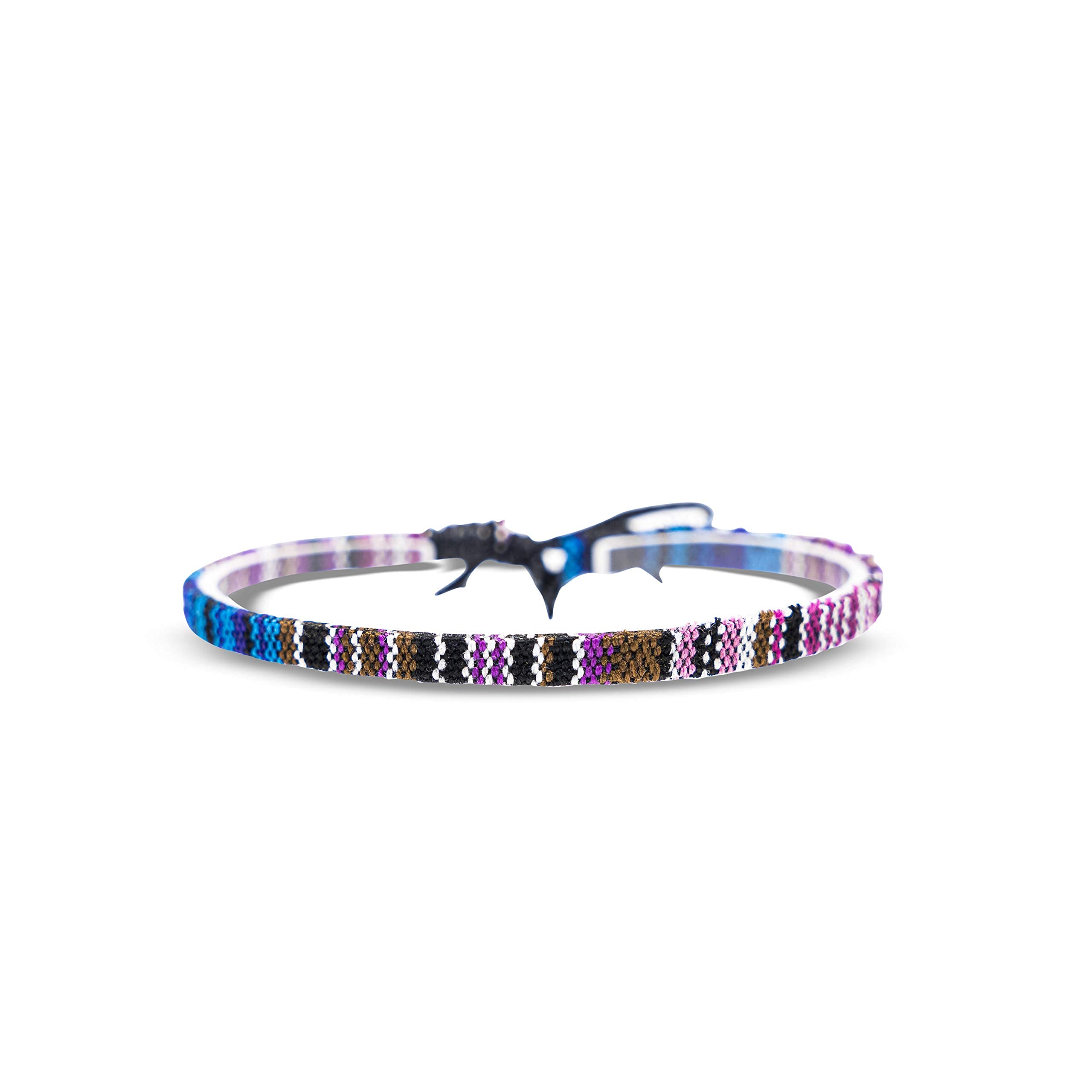 Made by Nami Surfer Fußband Herren & Damen - Dünnes Boho Ethno Hippie Fußkettchen - Handmade Strand Festival Accessoires - 100% Wasserfest & Verstellbar - 100% Ökologische Baumwolle (Lila)
